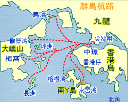 離島航路の路線図