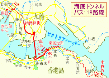 海底トンネルバス118路線図