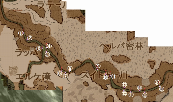 敵陣の位置