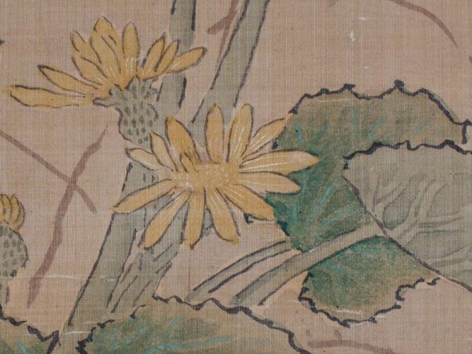 石蕗に兎図 大岡春卜