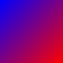 a gradation of color between blue and red