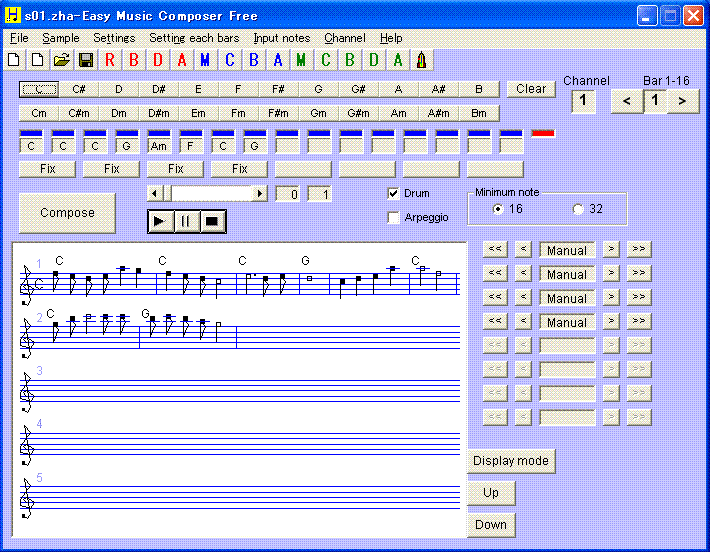 Click to view Easy Music Composer 9.95 screenshot